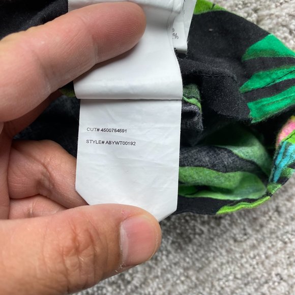 Billabong Gallery Hawaiian Shirt Men Medium M Black Green Floral Button Up Beach - Picture 7 of 12